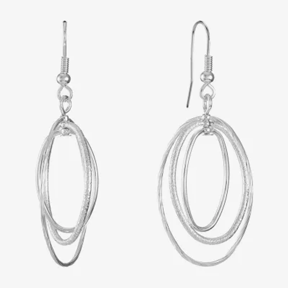 Liz Claiborne® Silver-Tone, Orbital Drop Earrings