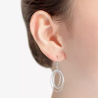 Liz Claiborne® Silver-Tone, Orbital Drop Earrings