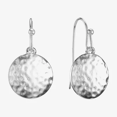 Liz Claiborne® Silver-Tone Round Drop Earrings