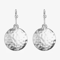 Liz Claiborne® Silver-Tone Round Drop Earrings