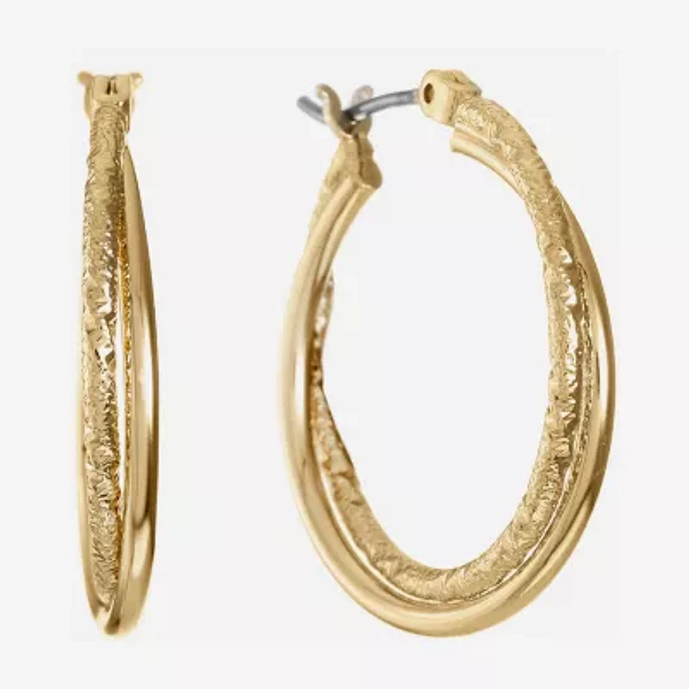 Monet® Gold-Tone Small Twist Hoop Earrings