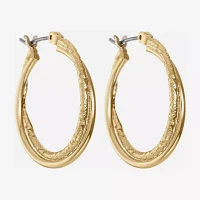 Monet® Gold-Tone Small Twist Hoop Earrings