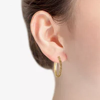 Monet® Gold-Tone Crystal Oval Hoop Earrings