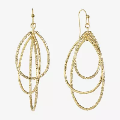 Monet Jewelry Gold Tone Textured Drop Earrings