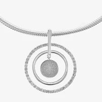 Liz Claiborne Silver Tone 17 Inch Omega Pendant Necklace