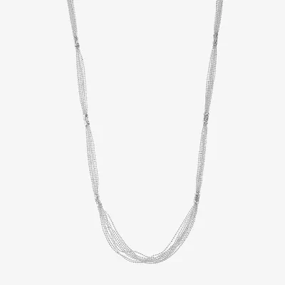 Monet® Silver-Tone Diamond-Cut Multi-Strand Station Necklace