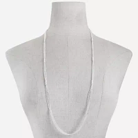 Monet® Silver-Tone Diamond-Cut Multi-Strand Station Necklace