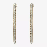 Monet Jewelry Gold Tone Crystal Hoop Earrings