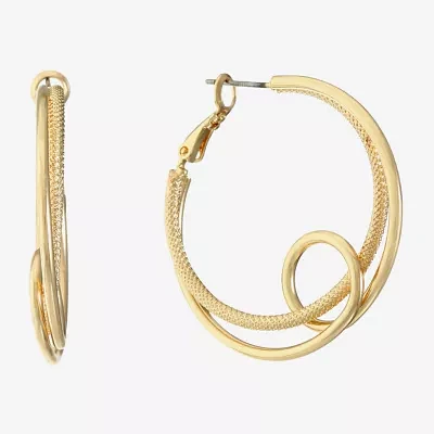 Monet Jewelry Gold Tone Twist Hoop Earrings