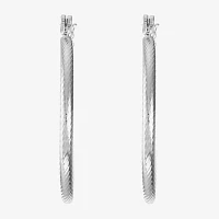 Liz Claiborne Silver Tone Textured Hoop Earrings