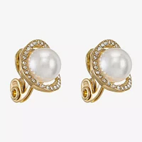 Monet Jewelry Simulated Pearl Clip On Earrings