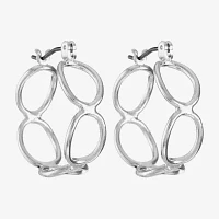 Liz Claiborne® Silver-Tone Openwork Circle Hoop Earrings