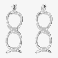 Liz Claiborne® Silver-Tone Openwork Circle Hoop Earrings