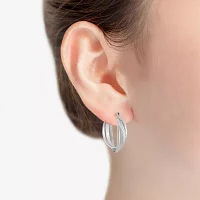 Liz Claiborne® Silver-Tone Textured Hoop Earrings