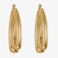 Liz Claiborne Textured Twisted Hoop Earrings