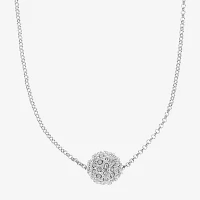 Monet® Silver-Tone Crystal Fireball Pendant Necklace