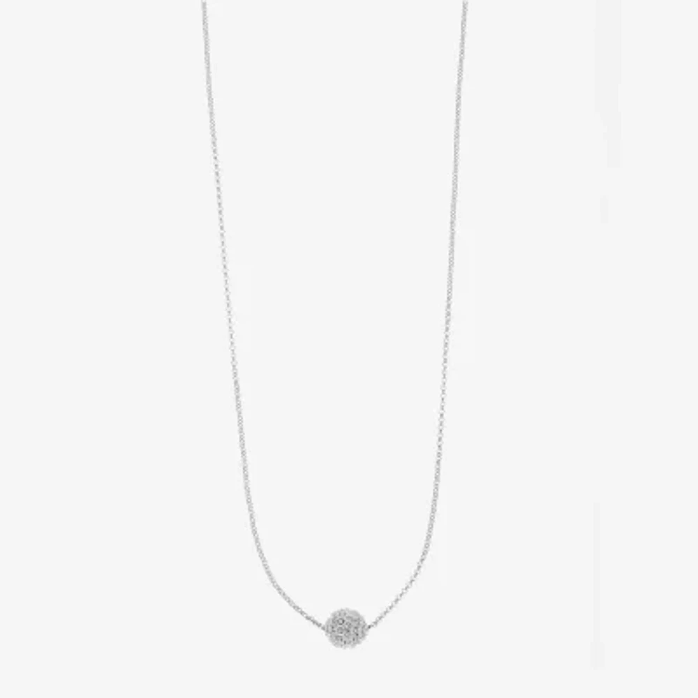 Monet® Silver-Tone Crystal Fireball Pendant Necklace