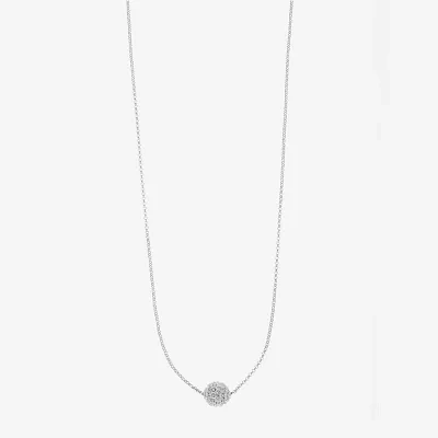 Monet® Silver-Tone Crystal Fireball Pendant Necklace