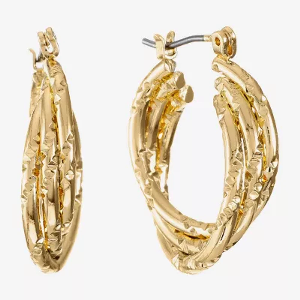 Liz Claiborne® Gold-Tone Small Twisted Hoop Earrings