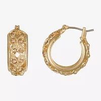 Monet® Gold-Tone Glass Hoop Earrings