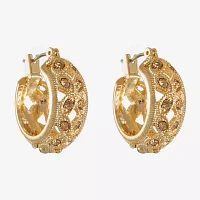 Monet® Gold-Tone Glass Hoop Earrings