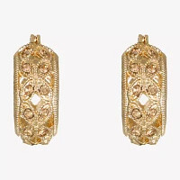 Monet® Gold-Tone Glass Hoop Earrings