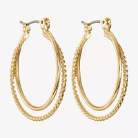 Monet® Gold-Tone 2-Row Hoop Earrings