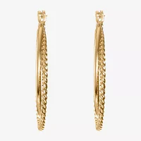 Monet® Gold-Tone 2-Row Hoop Earrings