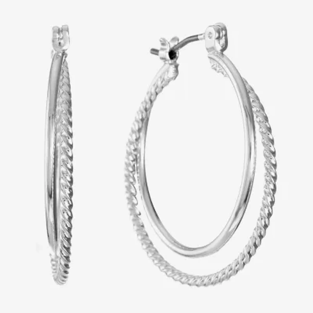 Monet® Gold-Tone 2-Row Hoop Earrings