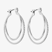 Monet® Gold-Tone 2-Row Hoop Earrings