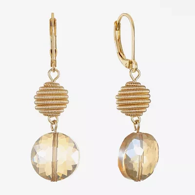 Monet® Yellow Stone Gold-Tone Double-Drop Earrings