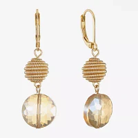 Monet® Yellow Stone Gold-Tone Double-Drop Earrings