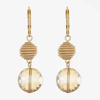 Monet® Yellow Stone Gold-Tone Double-Drop Earrings