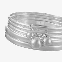 Liz Claiborne® Charm Silver-Tone 5-pc. Bangle Set