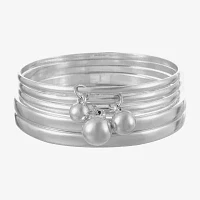 Liz Claiborne® Charm Silver-Tone 5-pc. Bangle Set