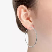 Monet Jewelry Silver Tone Twist Hoop Earrings