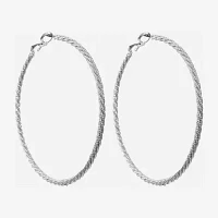 Monet Jewelry Silver Tone Twist Hoop Earrings