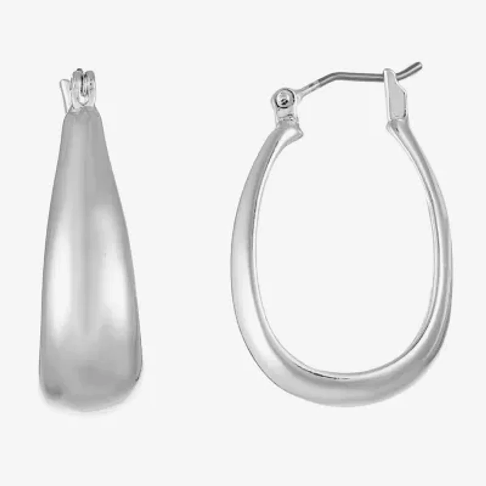 Liz Claiborne Hoop Earrings Silvertone