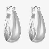 Liz Claiborne Hoop Earrings Silvertone