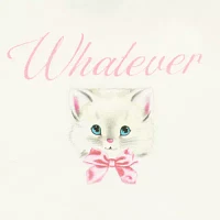 Whatever Cute Cat Graphic Womens Crew Neck Short Sleeve Crop Top Juniors