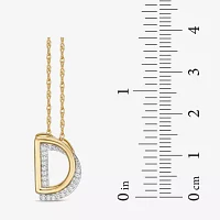 Initial Womens 1/10 CT. T.W. Natural White Diamond 10K Gold Pendant Necklace