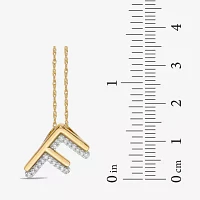 Initial Womens 1/10 CT. T.W. Natural White Diamond 10K Gold Pendant Necklace