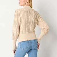 Ryegrass Womens Mock Neck Long Sleeve Rib Knit Pullover Sweater