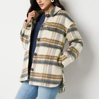 a.n.a Plaid Midweight Womens Shirt Jacket