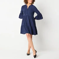 Be by CHETTA B Womens 3/4 Sleeve Babydoll Dress