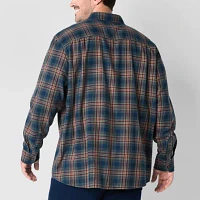 mutual weave Lightweight Big and Tall Mens Regular Fit Long Sleeve Flannel Shirt