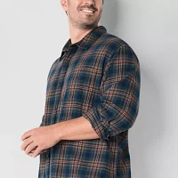 mutual weave Lightweight Big and Tall Mens Regular Fit Long Sleeve Flannel Shirt