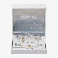 Disney Classics Cubic Zirconia 14K Gold Over Brass 14k Rose Gold Over Brass Heart Piglet Winnie The Pooh Bolo Bracelet