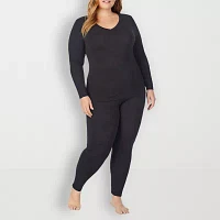 Cuddl Duds Softwear V-Neck Thermal Shirt-Plus