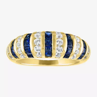 Womens Lab Created Gemstone 14K Gold Over Silver Cocktail Ring